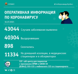 За прошедшие сутки в Кузбассе выявлено 198 случаев заражения коронавирусной инфекцией