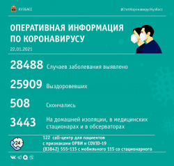 За сутки в Кузбассе выявлено 114 случаев заражения коронавирусной инфекцией