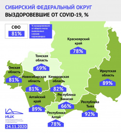  По состоянию на 24 ноября доля выздоровевших от COVID-19 в Кузбассе вновь увеличилась до 82%
