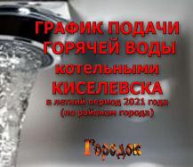 График подачи горячей воды котельными города в летний период 2021 года (по районам)