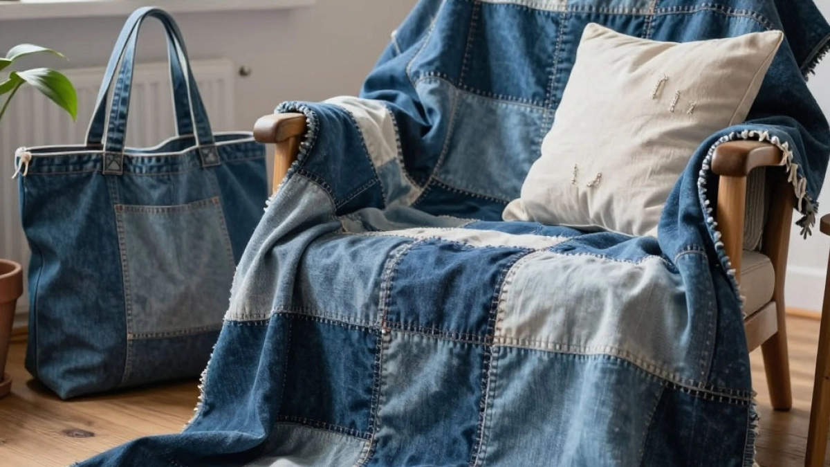 Из старых джинс делаю такие штуки для себя и для дома что соседи просят себе — 6 простых вещей