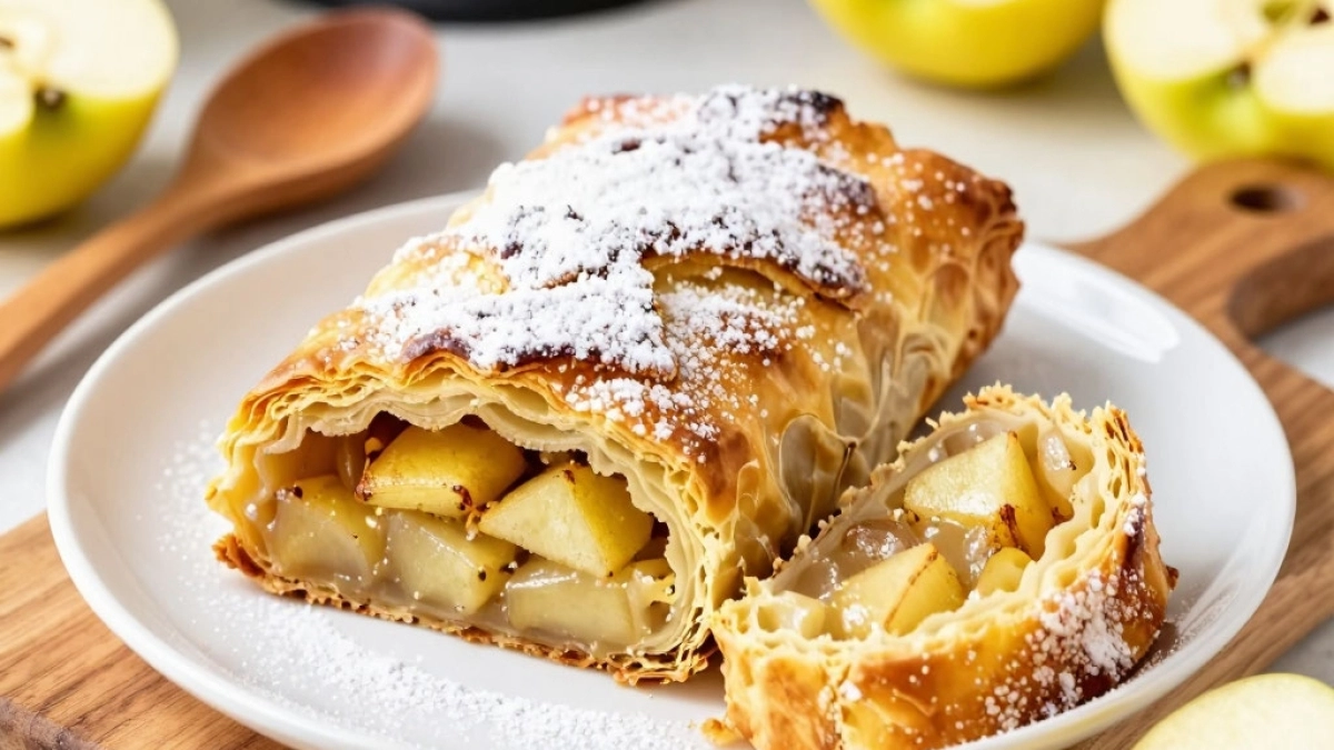 Штрудель с яблоком: классика, проверенная годами. Нежная текстура с фруктовой кислинкой — идеальный десерт для семейного чаепития