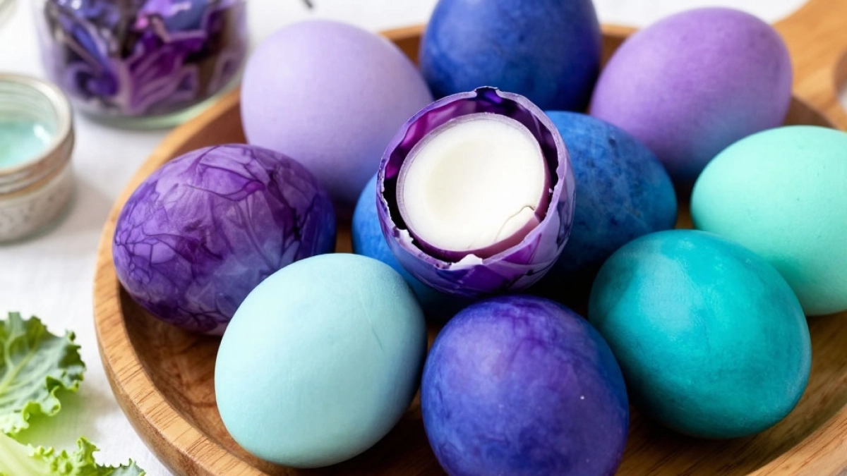 Берем краснокочанную капусту и уксус — к Пасхе получаем «галактические» яйца: не крашенки, а драгоценность