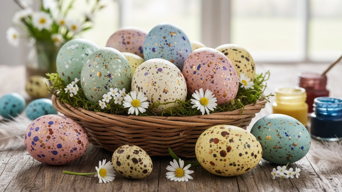 Крапинки на пасхальных яйцах делаю без магазинных красителей: понадобится какао и старая зубная щетка