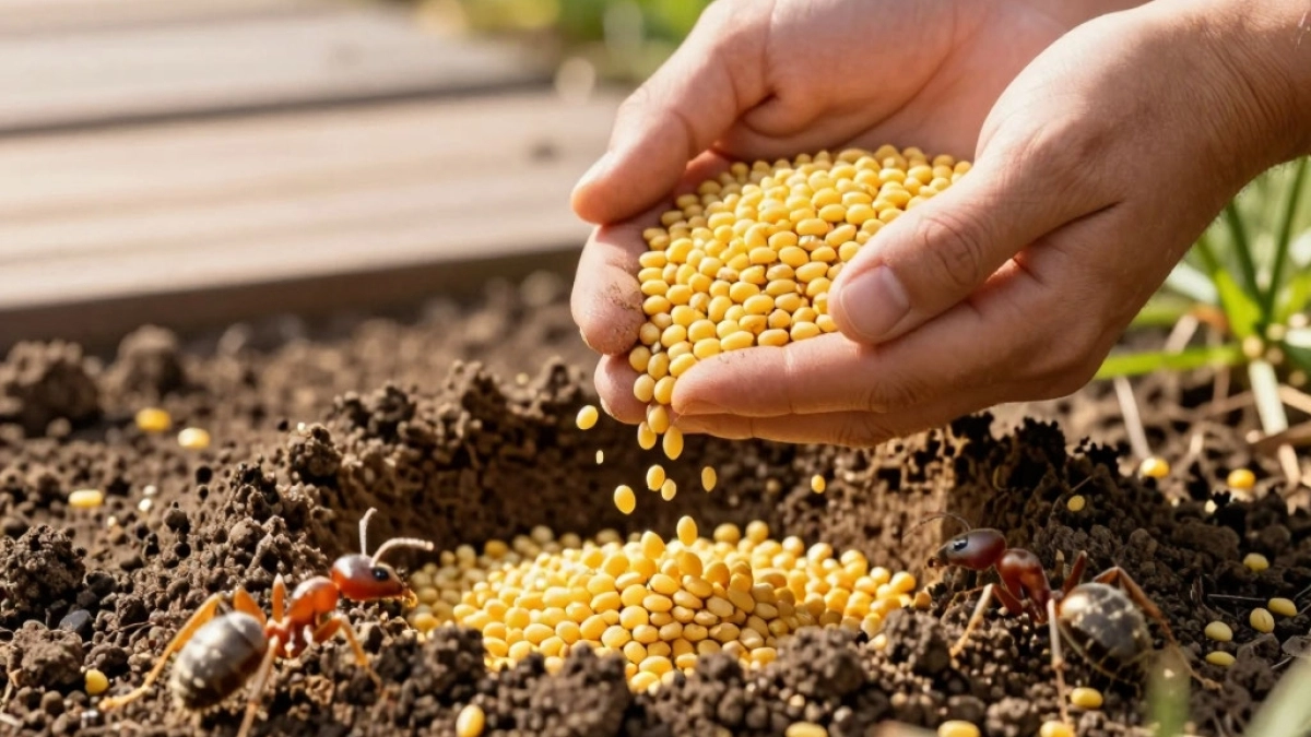 Дешёвый способ защитить участок: стакан пшена прогоняет муравьёв и клещей быстрее химии