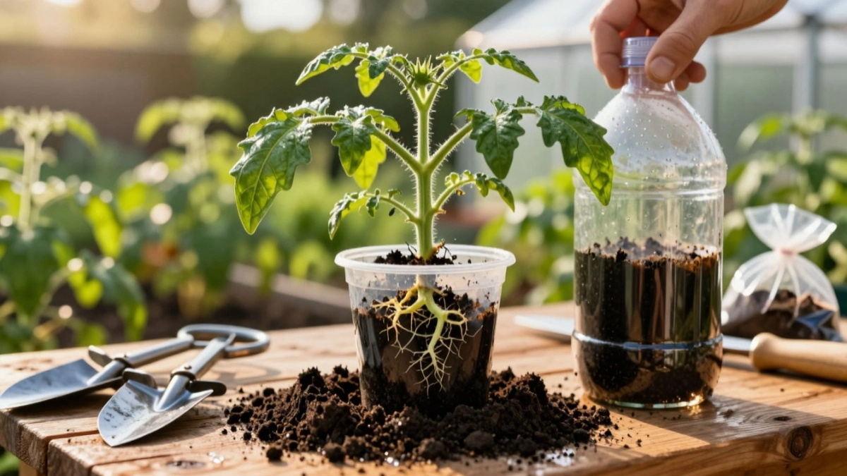 После 15 апреля переваливаю томаты в 5-литровые бутылки: научил сосед — корневая мощнее, урожай раньше