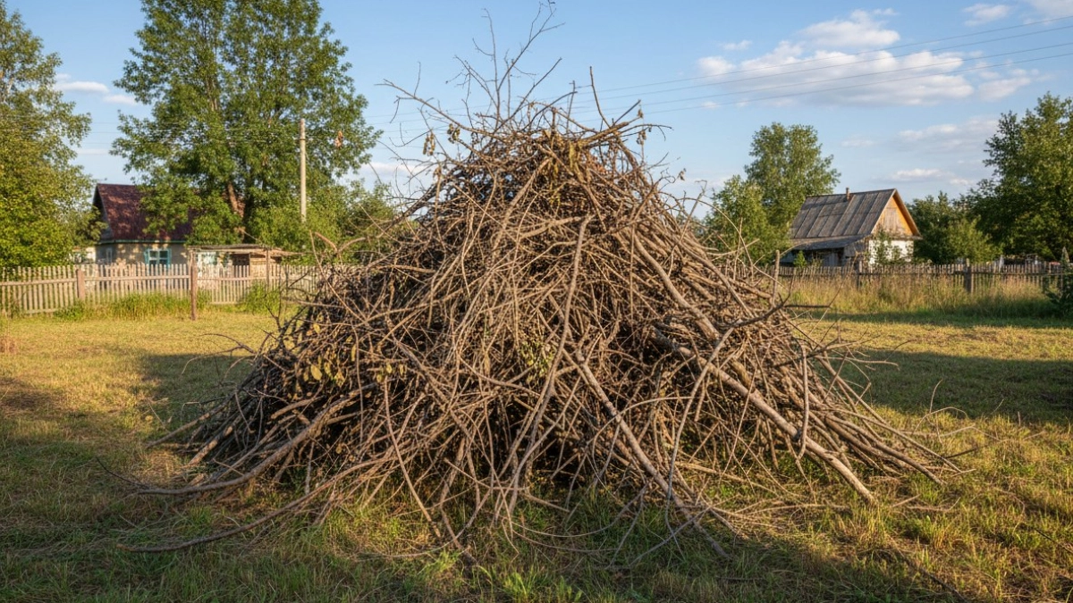 Ветки от деревьев не сжигаем и не выбрасываем: применяем в огороде — 3 лайфхака для дров, мульчи и тёплых грядок