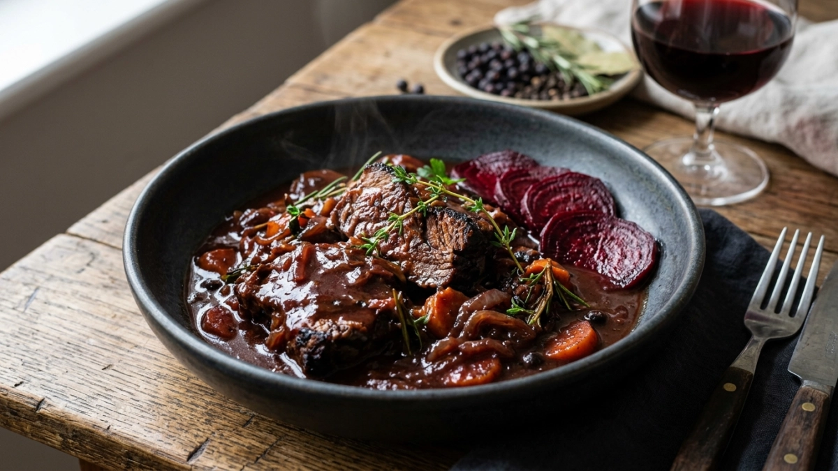 Тушу мясо в свекле и сметане на французский манер: оригинальный рецепт вкуснятины — и как рагу, и как подлива