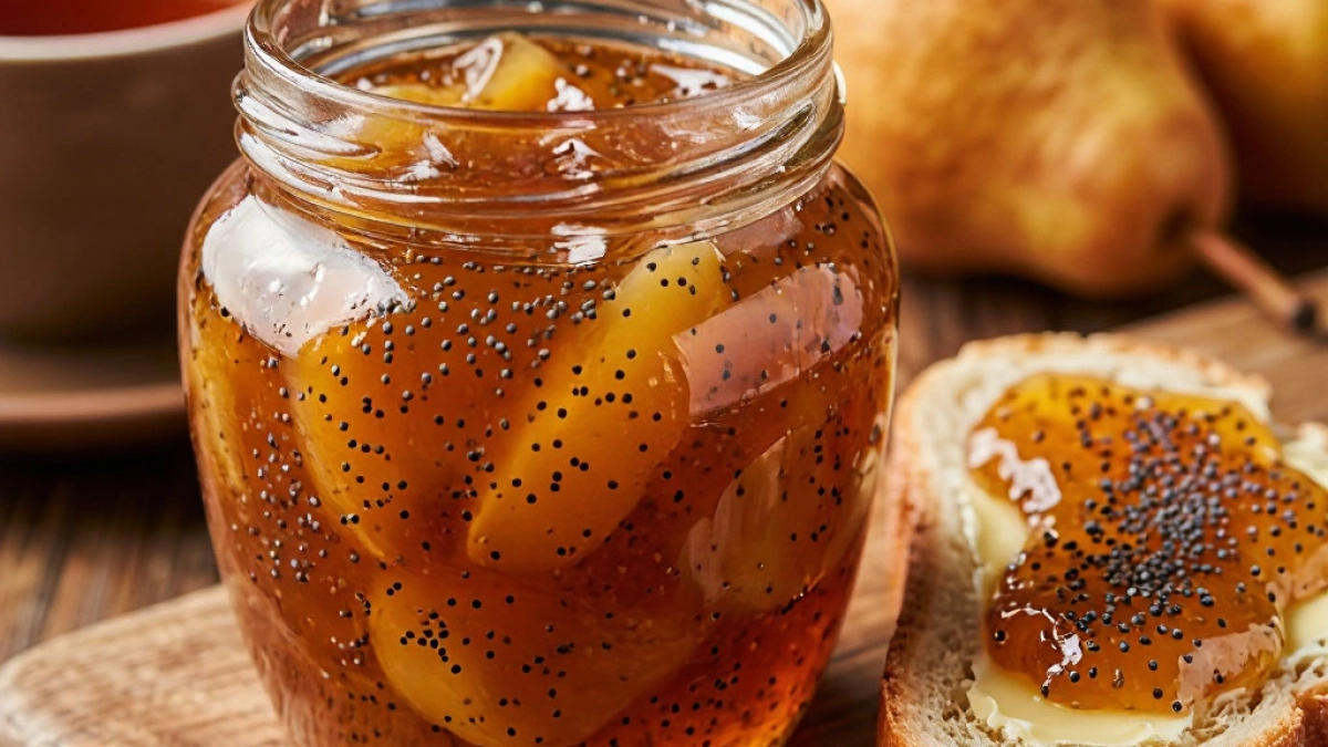 Это варенье из груш с маком — одно из самых вкусных, что я варила. А делается проще простого