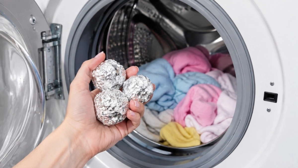 Мастер по ремонту стиралок научил: бросаю 3 шарика из фольги в барабан — белье будто после химчистки, а кондиционер почти не покупаю