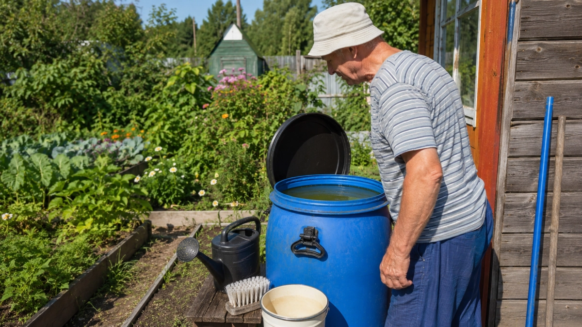 Вода в бочке больше не зеленеет и не воняет болотом: 4 простых приёма сохраняют её чистой даже в сильную жару