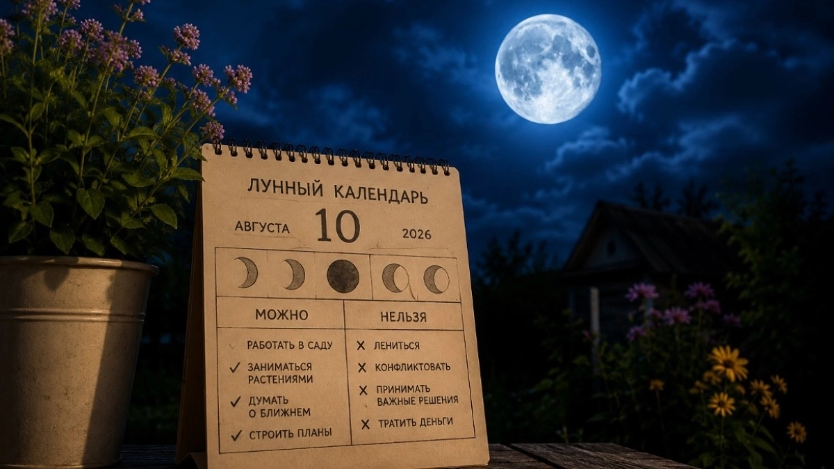 Лунный календарь 10 августа 2026 года: что можно и нельзя делать