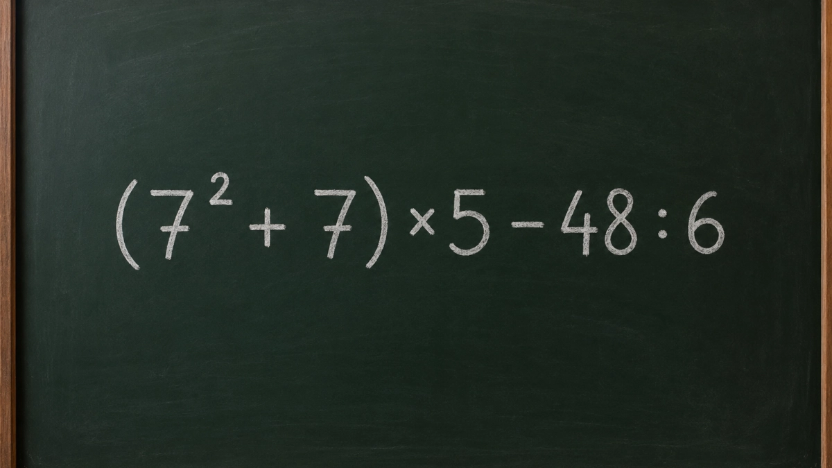 Проверьте, помните ли порядок действий: решите в уме (7² + 7) × 5 − 48 : 6