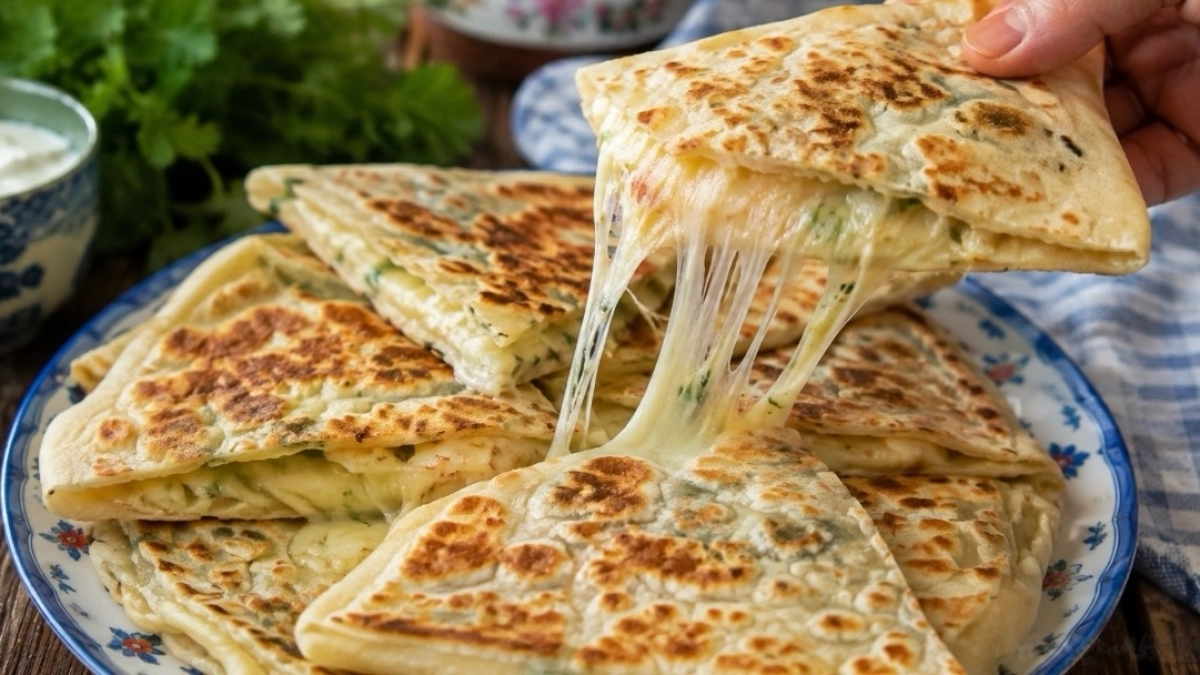 Тонкие лепешки с сырной начинкой быстро — гезлеме: вкуснее, чем в Турции, и без дрожжей