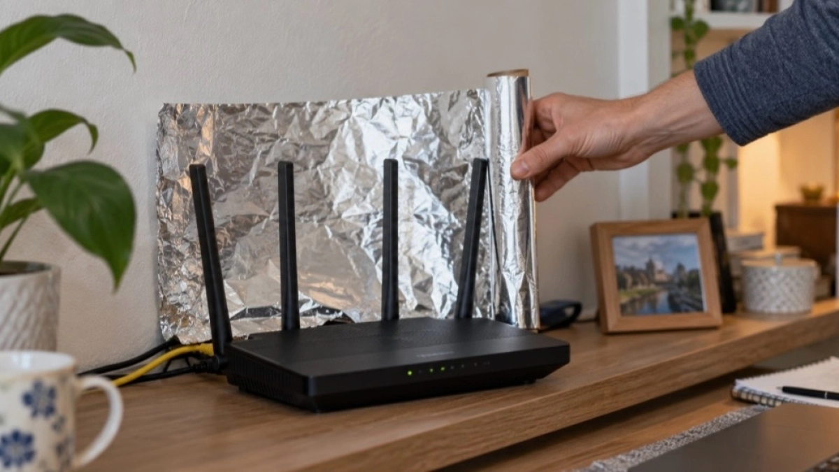 Рулон фольги ставлю за Wi-Fi-роутер — и интернет ловится в разы лучше