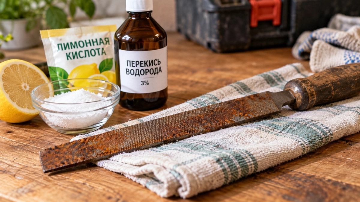 Думала уже выбрасывать ржавый напильник мужа, а он орет: рано — и несет перекись с лимонкой