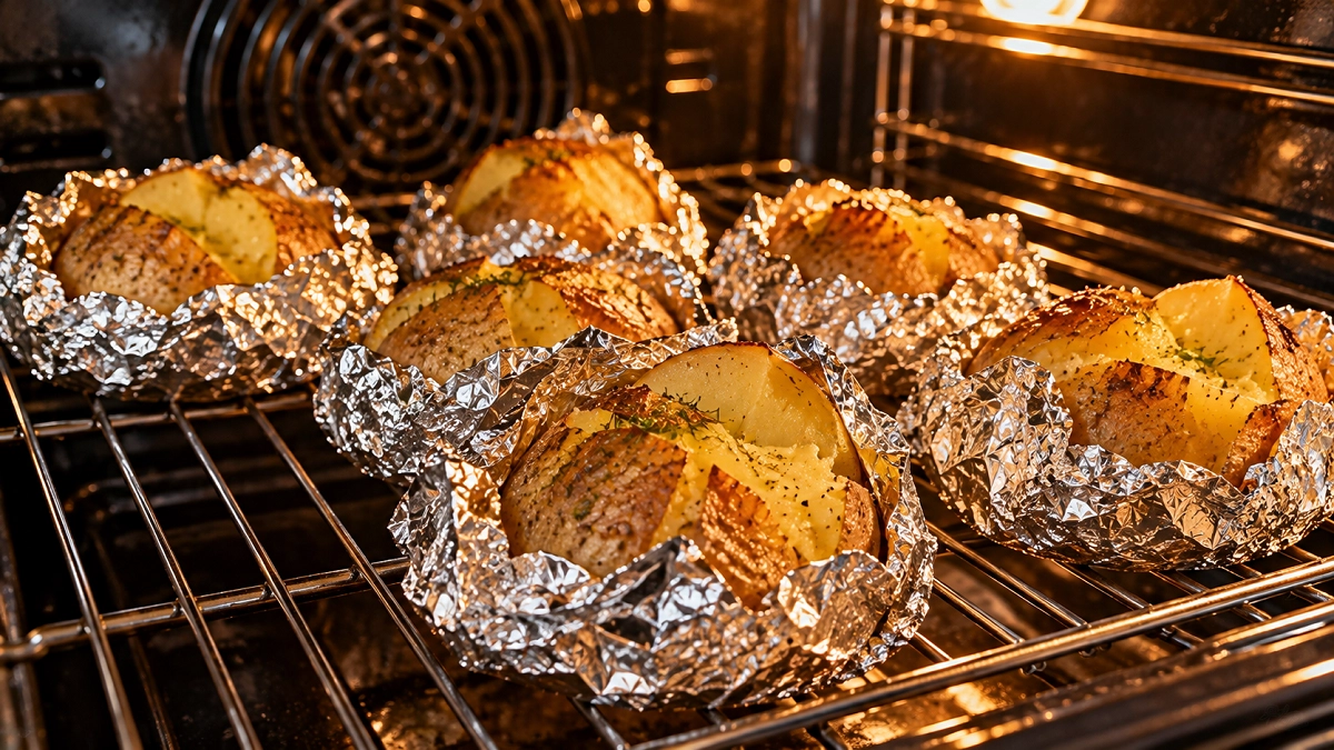 Картофель в фольге на решётке: 45 минут — и вкус как после костра, даже если на обычной кухне