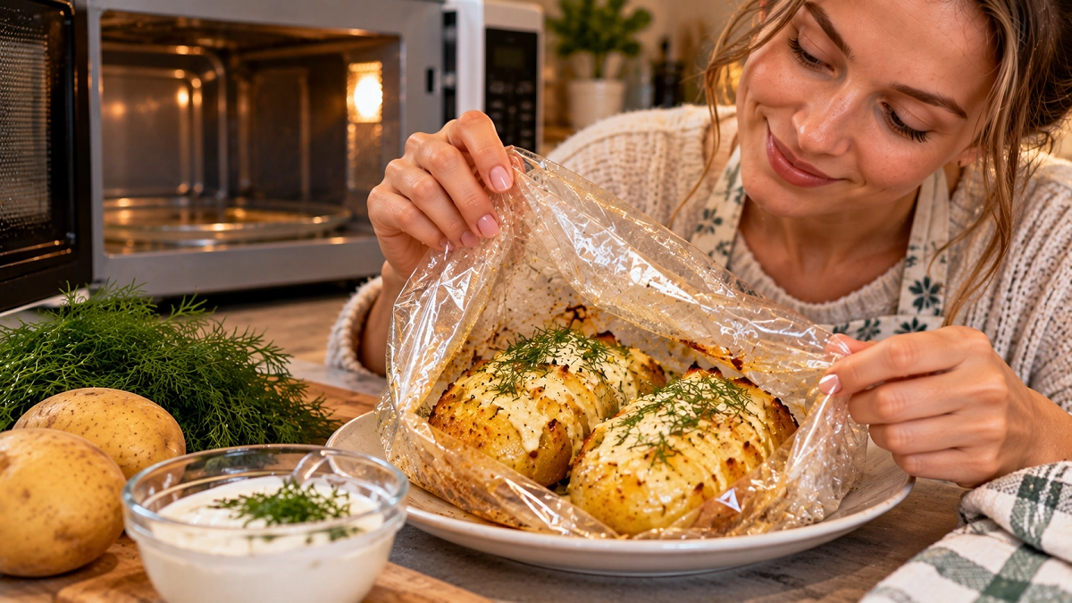 Картошка в пакете со сметаной: 12 минут в микроволновке — и вкус из детства на тарелке