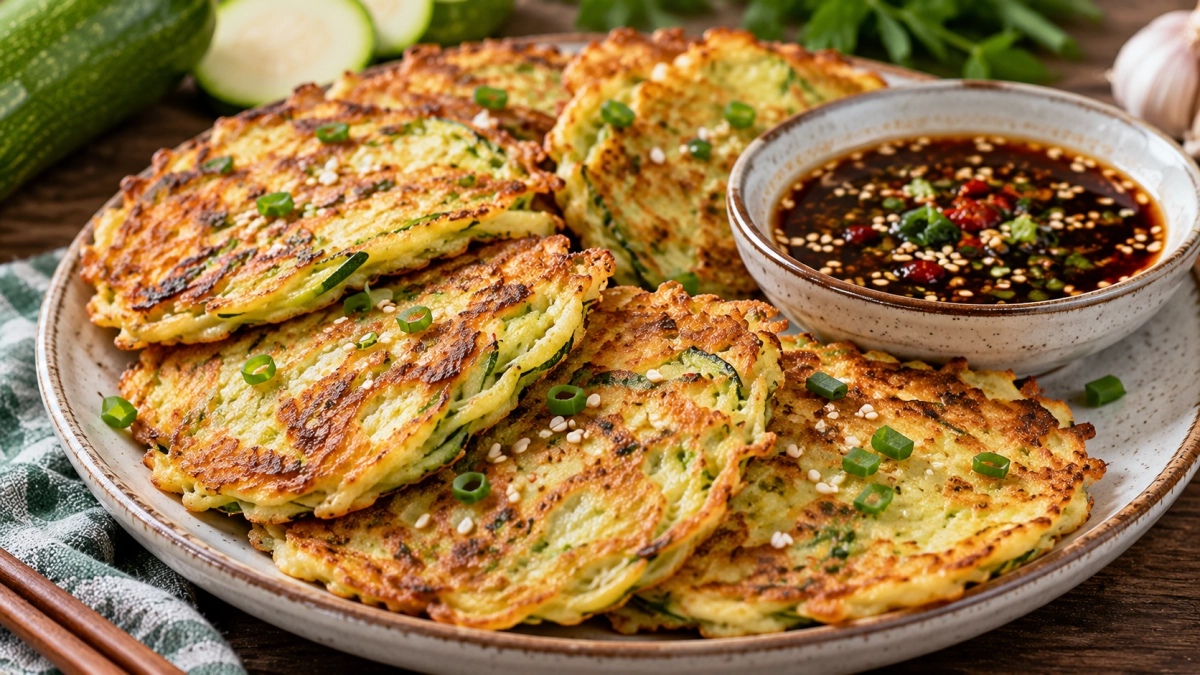 Вместо обычных блинов — кабачковые Хобакчон: корейская закуска с соусом улетает со стола за 10 минут 