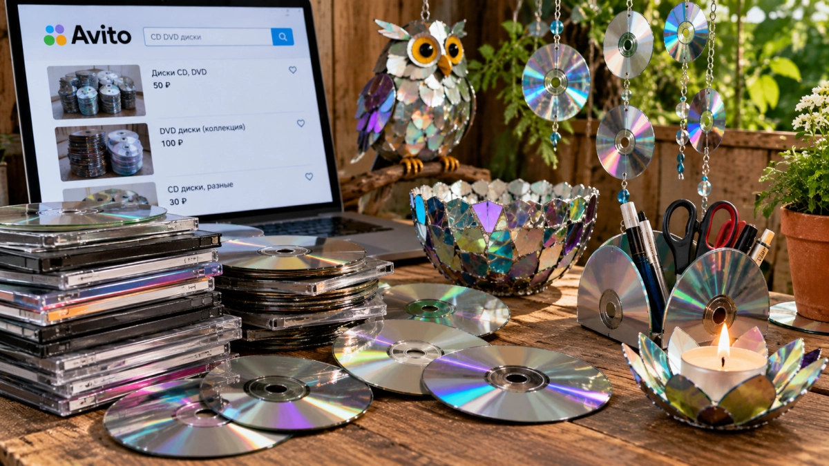 Скупаю на авито старые CD и DVD диски за копейки - нашел 5 полезных идей их использования для дома и дачи