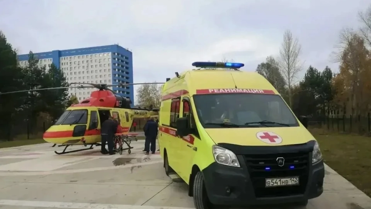 В Кемеровской области возле кардиоцентра появилась площадка для медицинских вертолетов