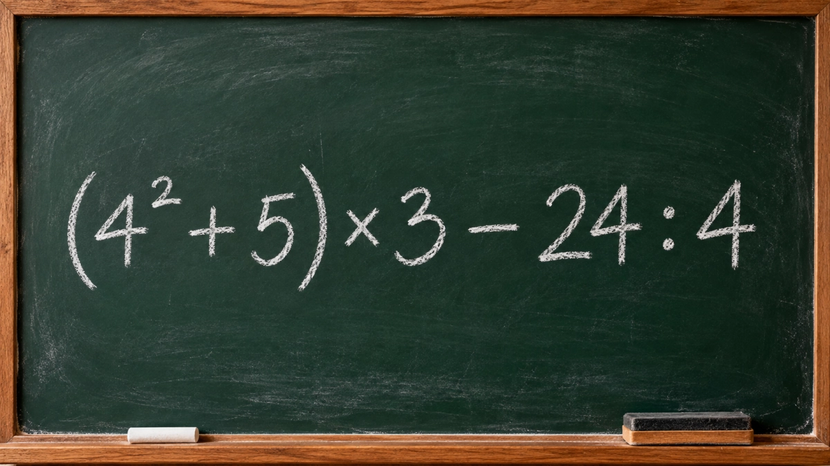 Восьмиклассники считают в уме: а вы справитесь с примером (4² + 5) × 3 − 24 : 4 