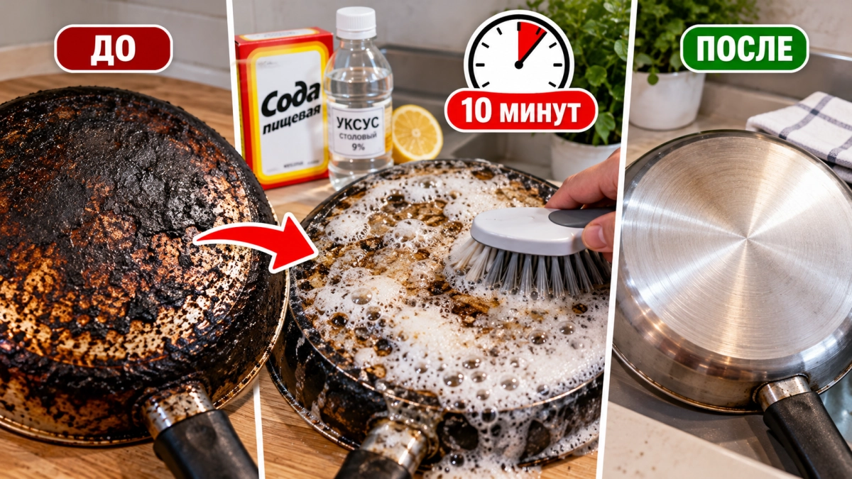 Сковородки снова выглядят как новые: простой способ размягчить застарелый нагар всего за 10 минут 