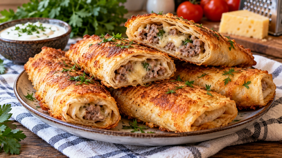 Вкуснее чебуреков, проще беляшей: трубочки-ленивки из лаваша с фаршем в кляре - идеальны хоть на завтрак, хоть на праздник
