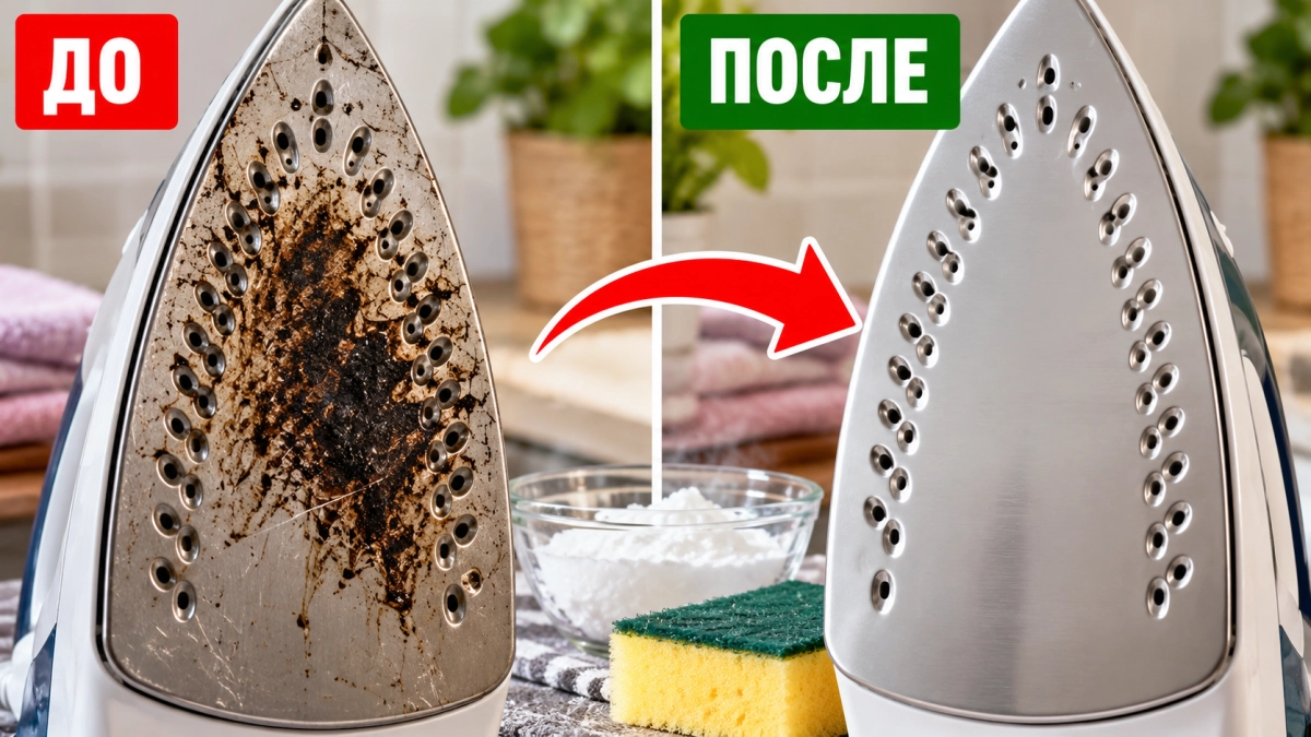 Всего 2 движения — и подошва утюга снова сияет: простой способ убрать следы прилипшей синтетики 