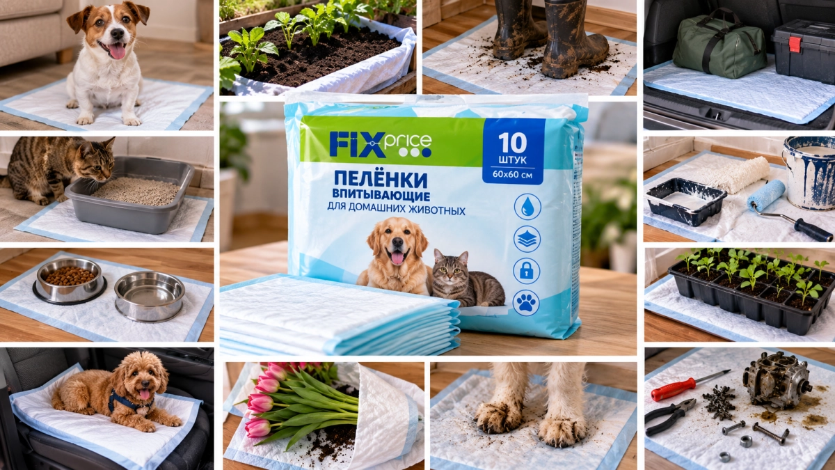 Собачьи пеленки из Fix Price пригодятся даже без собаки: 10+ неожиданных способов использования дома и на даче 