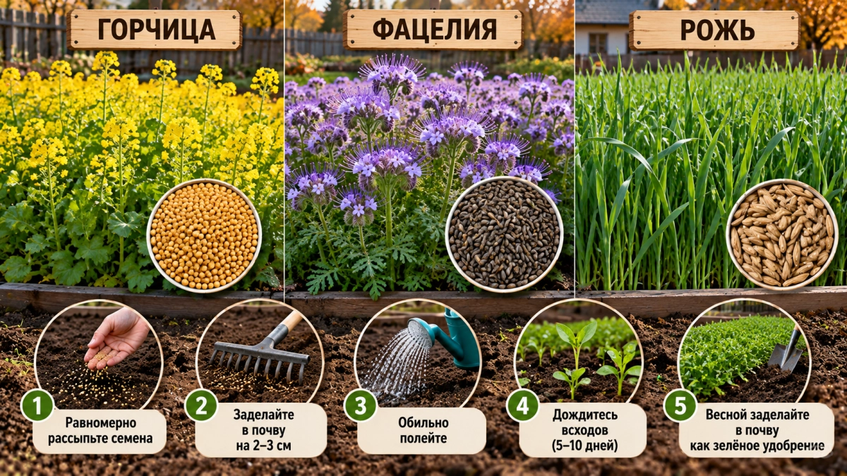 3 лучших сидерата для осени: горчица, фацелия и рожь — как правильно посеять, чтобы улучшить почву