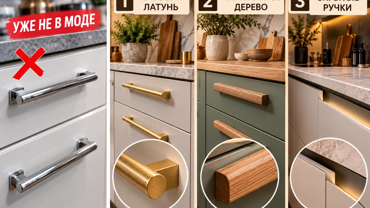 Хромированные ручки на кухне больше не в моде: 3 стильные замены на 2027 год — гарнитур выглядит на миллион 